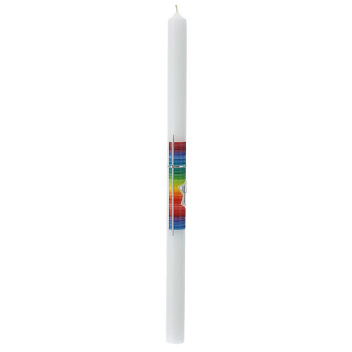 Candle with rainbow and silver chalice 500x30 mm 1