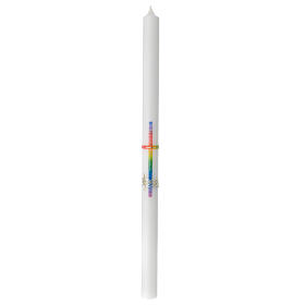 Candle, rainbow-coloured cross and music, 500x30 mm