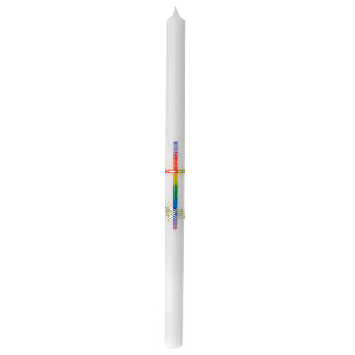 Candle, rainbow-coloured cross and music, 500x30 mm 1