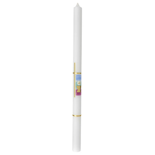 Cero croce dorata calice Comunione Cresima 500x30 mm 1