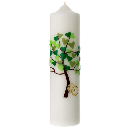 Candela Albero della Vita fedi cuori 275x70 mm 1