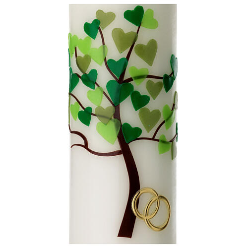 Candela Albero della Vita fedi cuori 275x70 mm 2