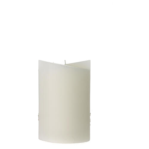 Candela ovale fedi cuore azzurro 180x125x75 mm 4