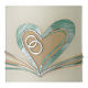 Candela ovale fedi cuore azzurro 180x125x75 mm s2