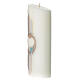 Candela ovale cuore azzurro beige 230x90 mm s3