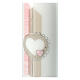 Hochzeitskerze mit Herz und rosafarbenen Details, 230x90 mm s2