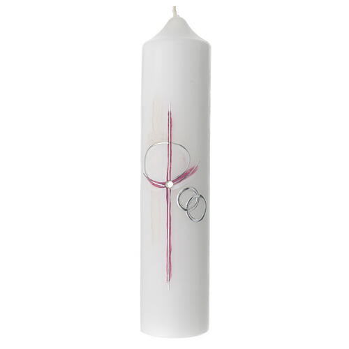 Kerze mit rosafarbenen Details, 265x60 mm 1