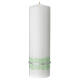 Candle silvered wedding rings with green decorations 20x7 cm s3