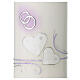 Hochzeitskerze mit Eheringen und lilafarbenen Details, 230x90 mm s2
