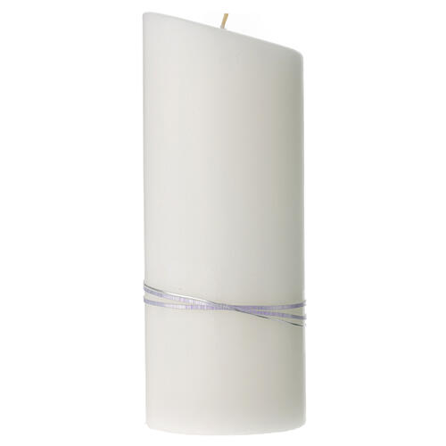 Świeca ślubna serca, detale liliowe, 230x90 mm 4