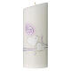 Wedding candle lilac hearts 230x90 mm s1