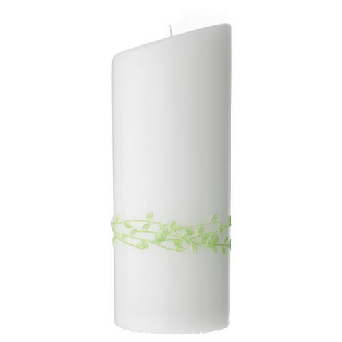 Pillar candle doves wedding rings oval 230x90 mm 4