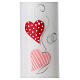 Wedding candle with rings hearts 225x70 mm s2