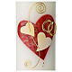 Wedding candle with red heart and golden rings 240 mm s2