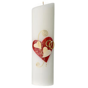 Unity candle red hearts wedding rings 240 mm