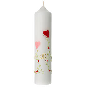 Candle rings heart flowers wedding 26.5x6 cm