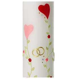 Candle rings heart flowers wedding 26.5x6 cm