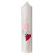 Candle with silver rings and hearts 26.5x6 cm s1