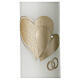 Hochzeitskerze mit goldenen und glitzernden Herzen, 265x60 mm s2