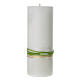 Candle with wedding rings, green and gold, 180x70 mm s3