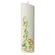 Bougie blanche fleurs alliances dorées 240 mm s1