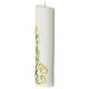 Bougie blanche fleurs alliances dorées 240 mm s3