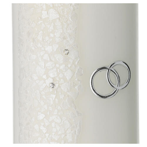 Oval wedding candle, pearly glitter, 230x90 mm 2