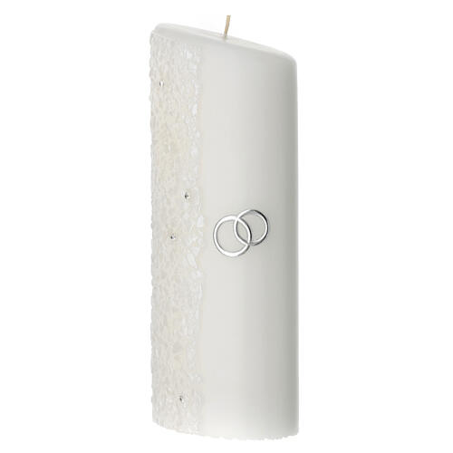 Oval wedding candle, pearly glitter, 230x90 mm 3
