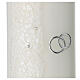Candela ovale matrimonio glitter panna 230x90 mm s2