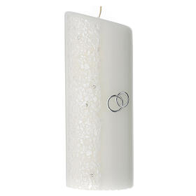 Unity candle oval in cream glitter 230x90 mm
