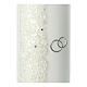 Unity candle oval in cream glitter 230x90 mm s2