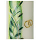 Oval unity candle gold wedding rings green leaves 230x90 mm s2