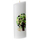 Oval wedding candle, green tree of life, 230x90 mm s3