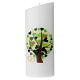 Świeca zielone drzewo życia na ślub 230x90 mm s1