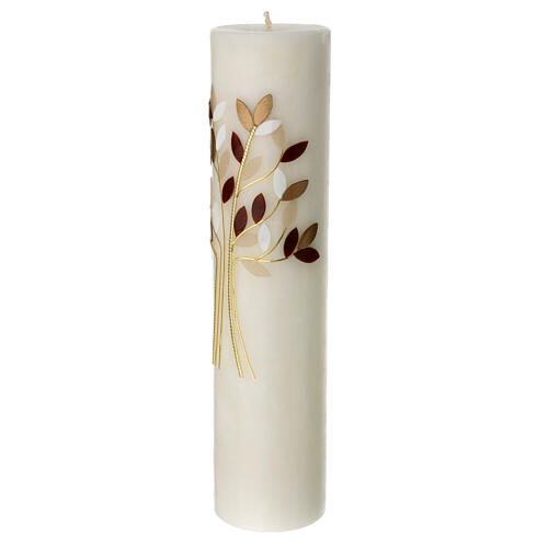 Wedding candle, golden tree, 300x70 mm 3