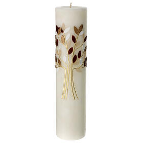 Wedding candle with golden tree 300x70 mm