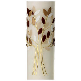 Wedding candle with golden tree 300x70 mm