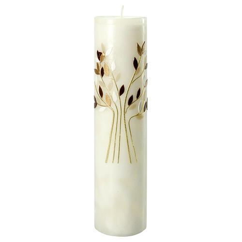 Wedding candle with golden tree 300x70 mm 1
