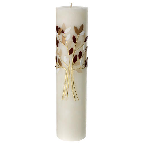 Wedding candle with golden tree 300x70 mm 1