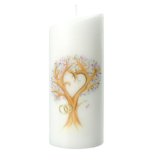 Wedding candle, heart-shaped tree of life, 230x90 mm 1