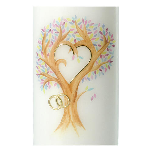 Wedding candle, heart-shaped tree of life, 230x90 mm 4