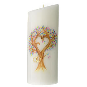 Świeca ślubna drzewo życia serce, 230x90 mm
