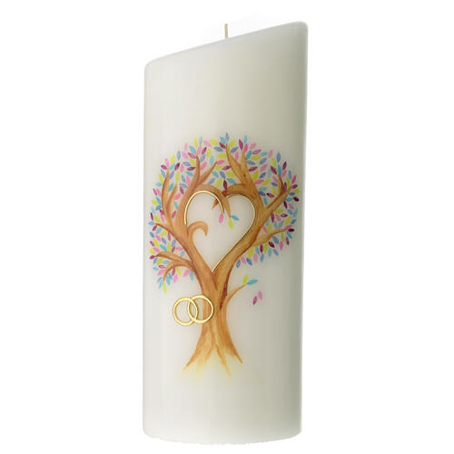 Świeca ślubna drzewo życia serce, 230x90 mm 1