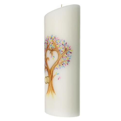 Świeca ślubna drzewo życia serce, 230x90 mm 3