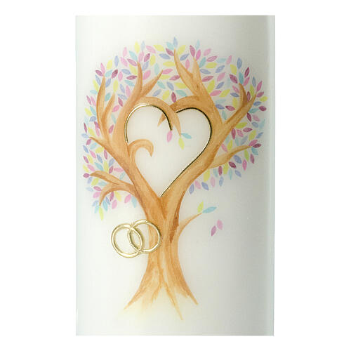 Vela casamento Árvore da Vida coração 23x9 cm 2