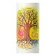Wedding candle with golden rings tree 265x60 mm s2