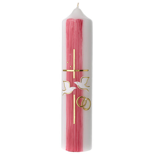 Magenta wedding candle dove 265x60 mm 1