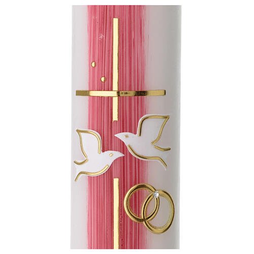 Magenta wedding candle dove 265x60 mm 2