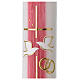 Magenta wedding candle dove 265x60 mm s2