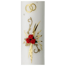 Unity candle with bouquet wedding rings 275x70 mm